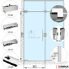 Комплект фурнитуры Orman Glass-3 на распашную стеклянную дверь – монтаж к стене