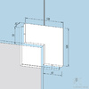 Коннектор угловой OR-460_SSS – 106×106 с ограничителем для стеклянной двери