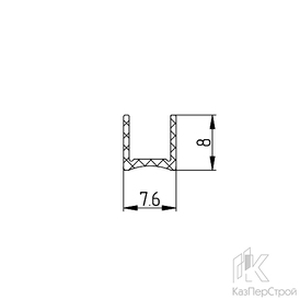 Уплотнитель силиконовый FRK 135 дверной для стекла 5 и 6 мм.