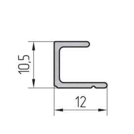 Профиль штапика AYPC.111.0708 для раздвижной алюминиевой двери