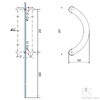 Ручка изогнутая скоба 287 мм для стеклянной двери