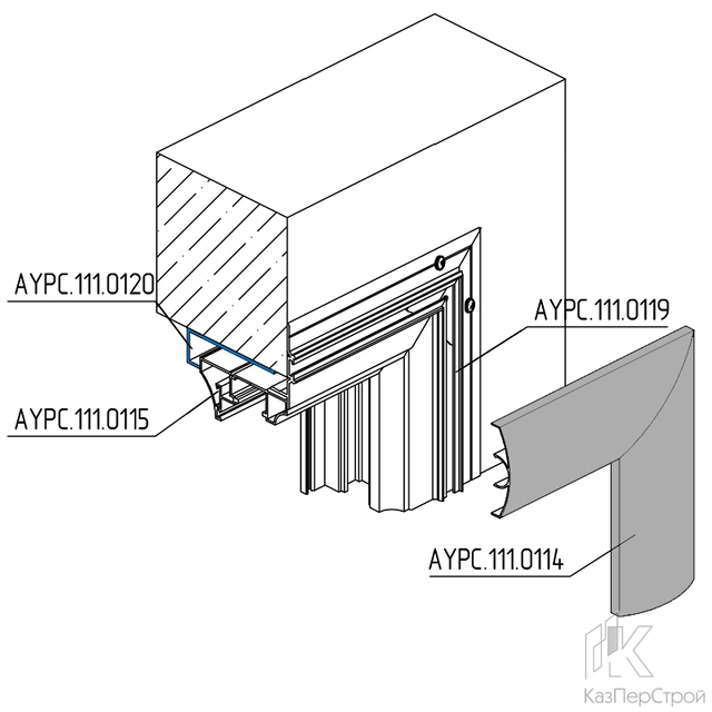 Комплект дверной коробки ALT-111 с профилями AYPC.111.0119 и AYPC.111.0120