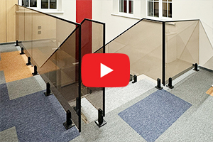 Ограждение для лестницы из закаленного стекла