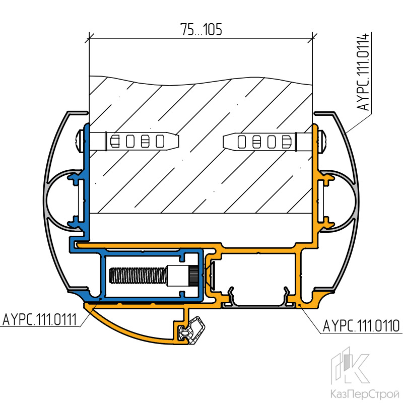 Комплект профилей телескопической дверной коробки 75–105 мм.