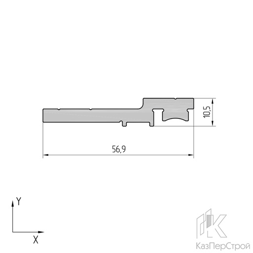 Профиль кронштейна AYPC.111.0402 – 56,9 х 10,5 мм.