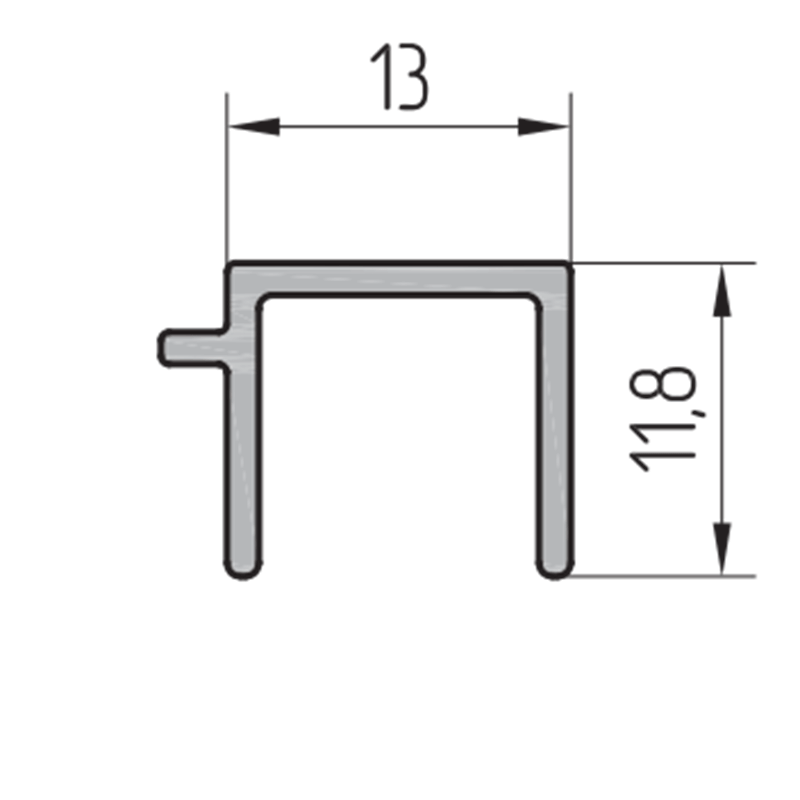 Профиль крышки AYPC.111.0503 – 15,5 х 11,8 мм.