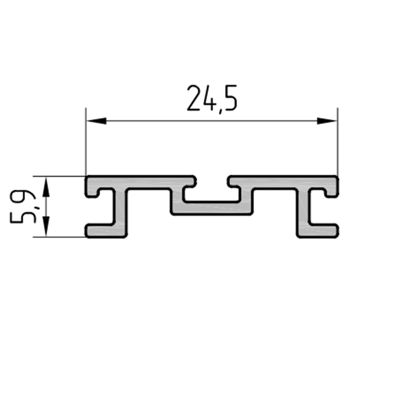 Профиль держателя щёточного уплотнителя для алюминиевой двери