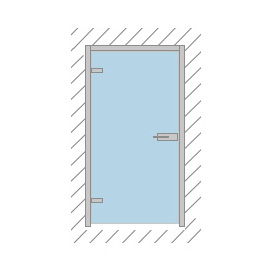 Схема стеклянной двери в алюминиевой коробке