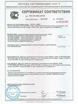 Сертификат соответствия на трансформируемые перегородки NORMA до 2023 г.
