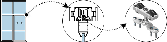 Схема: конструкция, верхний подвес, каретка в раздвижной системе Алютех-1